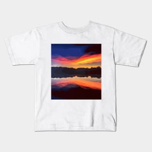 Sunset reflected in the lake Kids T-Shirt